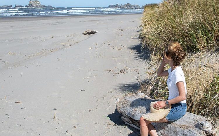 Author Taylor Bennett at the Oregon Coast